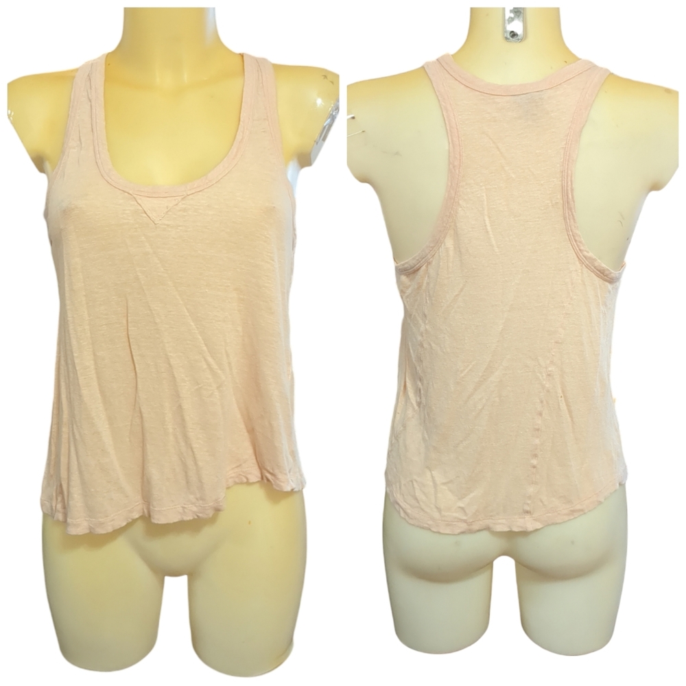 ❗$1 Bundled❗JOIE Solid Pale Peach Semi Sheer Racerback Tank Top